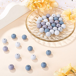 40Pcs 4 Colors Round Silicone Focal Beads&nbsp;SIL-TAD0001-02B