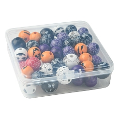 Printed Wood European Beads&nbsp;WOOD-FS0001-30