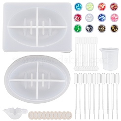 DIY Oval Soap & Soap Storage Box Molds Kits&nbsp;DIY-OC0003-52