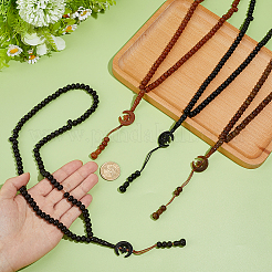 4Pcs 4 Colors Acrylic Rondelle Rosary Bead Necklaces&nbsp;NJEW-PH0001-57