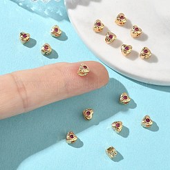SHEGRACE Brass Magenta Cubic Zirconia Beads&nbsp;XGRQ4H982-681G-B