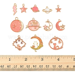 50Pcs 12 Styles Alloy Enamel Pendants&nbsp;ENAM-FS0003-04