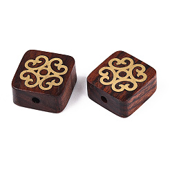Natural Sandalwood Mala and Brass Finding Beads&nbsp;WOOD-T032-33A