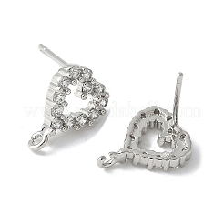 Brass Micro Cubic Zirconia Stud Earring Findings&nbsp;KK-S516-03P