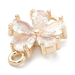 Brass Clear Cubic Zirconia Pendants&nbsp;X-ZIRC-O042-02G