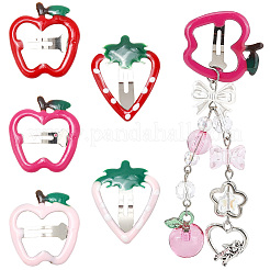 42Pcs 7 Styles Iron & Enamel Snap Hair Clips&nbsp;PHAR-SC0001-003