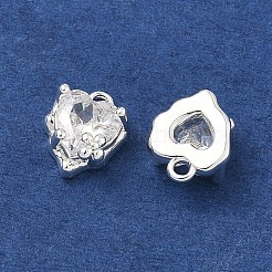 Valentine's Day Brass Micro Pave Clear Cubic Zirconia Charms&nbsp;KK-B172-13S