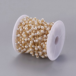 3.28 Feet Handmade Acrylic Imitaion Pearl Beaded Chains&nbsp;X-CHC-K007-H01