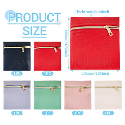 6Pcs 6 Colors Imitation Leather Jewelry Storage Zipper Bags&nbsp;ABAG-TA0001-72A