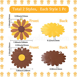 2Pcs 2 Style Flower Silicone Hot Pads&nbsp;AJEW-GF0011-17B