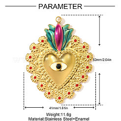 304 Stainless Steel Enamel Big Pendants&nbsp;STAS-OY003-10G