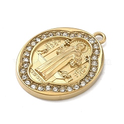 304 Stainless Steel & Rhinestone Pendants&nbsp;STAS-G371-09D-01G