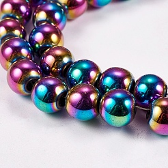 Electroplate Non-magnetic Synthetic Hematite Beads Strands&nbsp;X-G-J169A-8mm-05