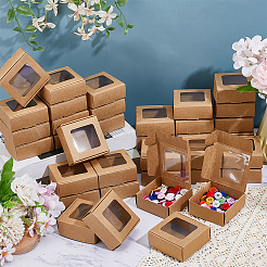 60Pcs Square Foldable Creative Kraft Paper Box&nbsp;CON-BC0007-72B