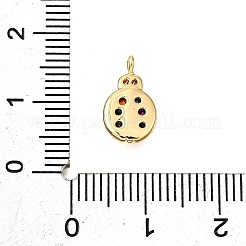 Brass Micro Pave Cubic Zirconia Pendants&nbsp;KK-D356-19G