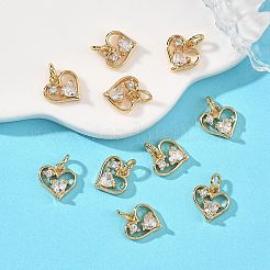 SHEGRACE Valentine's Day Brass Clear Cubic Zirconia Charms&nbsp;XGRQ3P465-595G