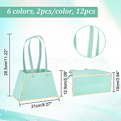 12Pcs 6 Colors Trapezoid Paper Flower Storage Bags with Handle&nbsp;ABAG-NB0001-96
