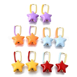 Star Brass Hoop Earrings&nbsp;EJEW-D314-01G