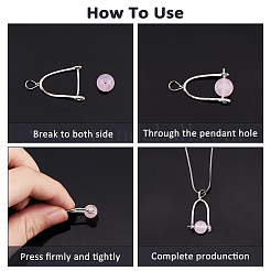 3Pcs 3 Styles Anti-Tarnish Rhodium Plated Sterling Silver Ice Pick Pinch Bails&nbsp;STER-FH0001-10