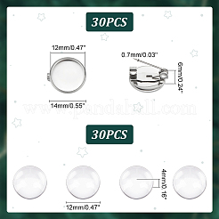 DIY Flat Round Blank Dome Brooch Making Kit&nbsp;DIY-UN0050-22P