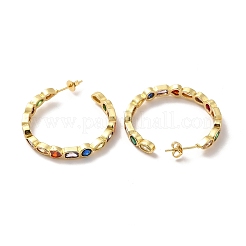 Ion Plating(IP) Cubic Zirconia Geometry Stud Earring&nbsp;EJEW-C050-03G