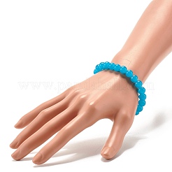 8mm Imitation Jade Glass Round Beads Stretch Bracelet for Girl Women&nbsp;BJEW-JB07179