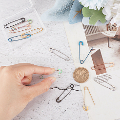 12Pcs 6 Colors 304 Stainless Steel Safety Pin Hoop Earrings for Women&nbsp;AJEW-UN0001-40