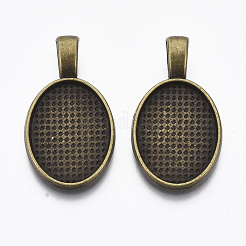 Alloy Pendant Cabochon Settings&nbsp;PALLOY-R120-05