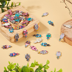 48Pcs 12 Colors Alloy Enamel Connector Charms&nbsp;FIND-TA0002-26