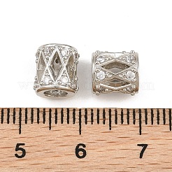 Brass Micro Pave Clear Cubic Zirconia European Beads&nbsp;CU-CBA6A75-24P