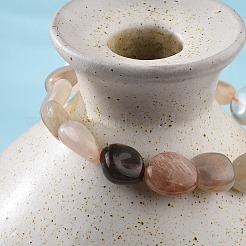 Natural Multi-Moonstone Stretch Beaded Bracelets&nbsp;BJEW-K213-C14