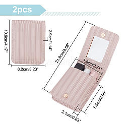 PU Leather Lipstick Case with Mirror&nbsp;CON-WH0088-51A