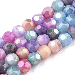 Opaque Frosted Glass Beads Strands&nbsp;EGLA-N006-076