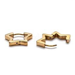 304 Stainless Steel Star Huggie Hoop Earrings&nbsp;STAS-H156-07G