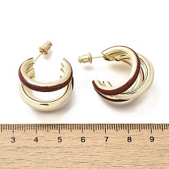 Brass C-Shaped Stud Earrings&nbsp;EJEW-A121-16G