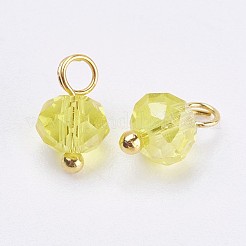 Electroplated Glass Charms&nbsp;X-GLAA-P038-05G