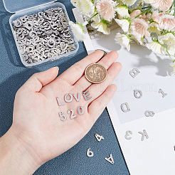 288Pcs 36 Style 304 Stainless Steel Alphabet LetterA~Z Charms and Number 1~9 Charms&nbsp;STAS-DC0002-31