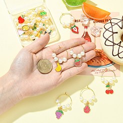 15Pcs Fruit Theme Glass Wine Glass Charms&nbsp;AJEW-CJ00014