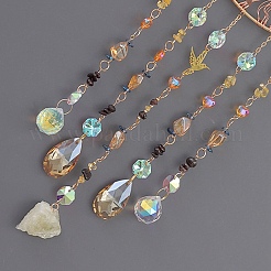 Iron & Brass & Crystal Glass Sun Catcher Pendants&nbsp;HJEW-K049-05