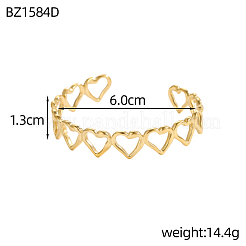 Hollow 304 Stainless Steel Cuff Bangles for Women&nbsp;STAS-OY012-31G