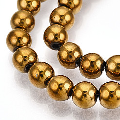 Non-magnetic Synthetic Hematite Beads Strands&nbsp;G-S096-6mm-2