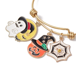 Halloween Theme Adjustable Stainless Steel Bangles&nbsp;BJEW-JB10786