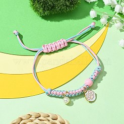 Paw Print Alloy Enamel & Imitation Pearl Charm Bracelets&nbsp;BJEW-JB10728