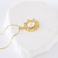 3Pcs French Vintage Stainless Steel Pave Imitation Pearl Flower Pendant Necklaces for Women&nbsp;LI4518