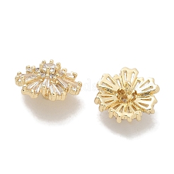 Rack Plating Brass Micro Pave Clear Cubic Zirconia Buttons&nbsp;KK-K293-14G