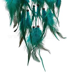 Iron Woven Web/Net with Feather Pendant Decorations&nbsp;AJEW-B017-23