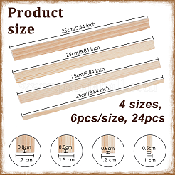 24Pcs 4 Styles Triangle Wood Sticks&nbsp;DIY-OC0012-47B