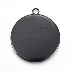 Stainless Steel Pendant Cabochon Settings&nbsp;STAS-L211-03E-B
