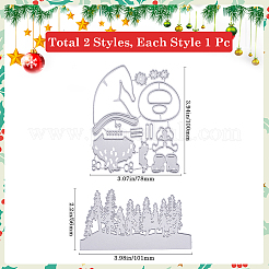 2Pcs 2 Styles Christmas Carbon Steel Cutting Dies Stencils&nbsp;FIND-GF0007-51