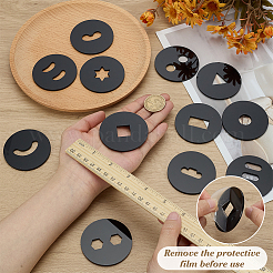 12Pcs Black Clay Acrylic Edge Template Set&nbsp;FIND-FG0004-80